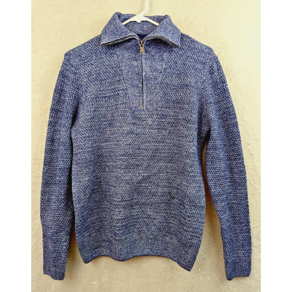 Alesbury sz S Sweater navy blue mock neck 1/4 zip long sleeves men 8002